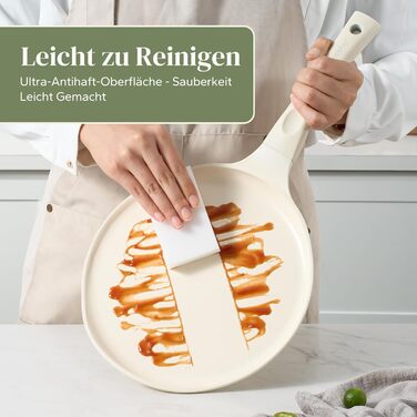 Сковорода Redchef для млинців та омлетів 26 см, керамічне покриття, антипригарна, стійка до подряпин, для посудомийної машини, бежева