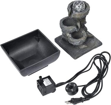 Кімнатний фонтан Ejoyous з підсвічуванням: фонтан для дому, водяний фонтан, декор для вітальні, зволожувач повітря, для медитації та релаксації, EU-штекер 220V