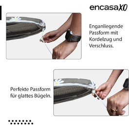 Чохол для гладильної дошки Encasa XO з фетровою підкладкою 3 мм, посиленням шнуром (підходить для стандартних міні-гладильних дошок 72x30 см), з терморефлексним покриттям, з принтом - Велике листя зелене, для міні-гладильних дошок