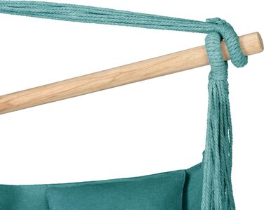 Підвісне крісло-гойдалка з подушкою 100x130x75 см, до 150 кг, для саду та дому, бохо стиль (Турквіс)