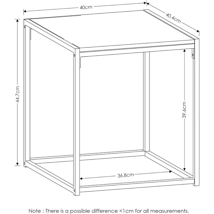 Журнальний столик Furinno Camnus з 1 полицею, дерево, 40 x 40 x 45,29 см (американо)