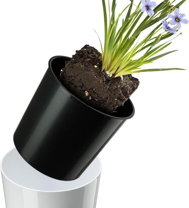 Набір горщиків KADAX (3 шт) з дерев'яною стружкою, білий глянцевий, 19,25/30 см