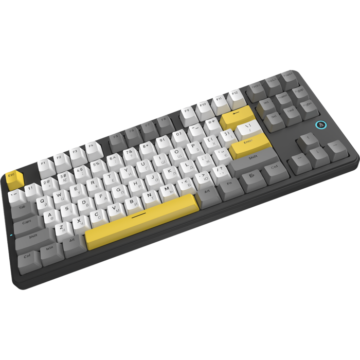Дротова механічна клавіатура Ajazz AK870 V2 Flying Fish switches Black Grey Yellow (AK870-V2-FF-BGY)