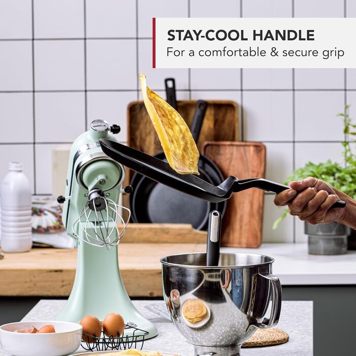 Сковорода KitchenAid Classic Forged для млинців (24 см), з антипригарним покриттям, індукційна, для духовки, чорна