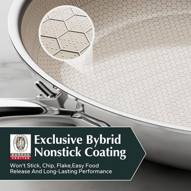 Сковорода Redchef з антипригарним покриттям, 20 см: керамічна, з нержавіючої сталі, без PFOA/PTFE, для індукційних плит