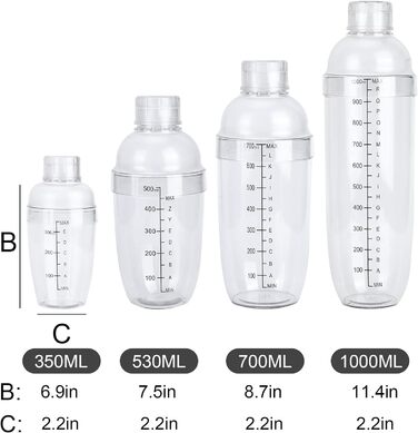 Чашка для коктейльного шейкера зі шкалою і кришкою-фільтром, пластиковий блендер для напоїв Nofaner, аксесуари для бару, прозора пляшка для вина, блендери