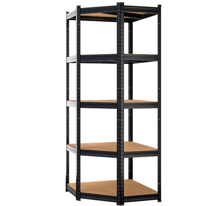 Посилена полиця для важких навантажень, чорна, 180x70x40 см, оцинкована, 875 кг