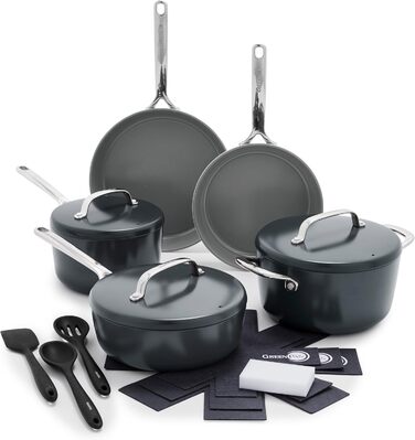 Набір сковорідок GreenPan GP5: антипригарне покриття Ceramic, індукція, 2 шт. (24.1 см та 27.9 см)