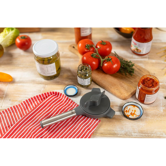 Відкривачка для кришок Kuhn Rikon Deluxe Gripper, сіра, легко відкриває кришки, підходить для гладких та зрізаних кришок
