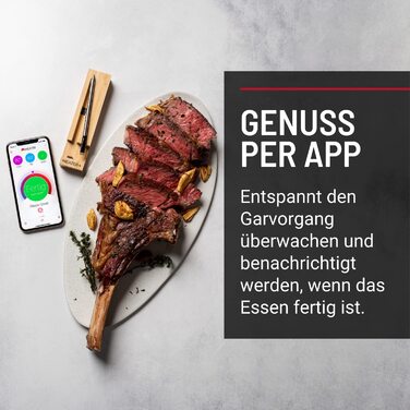 MEATER+ - Бездротовий смарт-термометр для м'яса з радіусом дії 50 м | Для духовки, гриля, сковороди та ротатерії | Ідеальний результат приготування м'яса через додаток