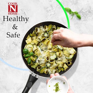 Набір посуду Cook N Home Basics 15 предметів: каструлі та сковорідки з антипригарним покриттям, алюміній, чорний