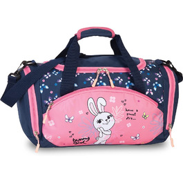 Дитяча спортивна сумка Фабріціо Дорожня сумка з поліестеру 35 х 22 х 18,5 см об'єм. 10л кролик динозавр чорний рожевий (темно-синій / рожевий)