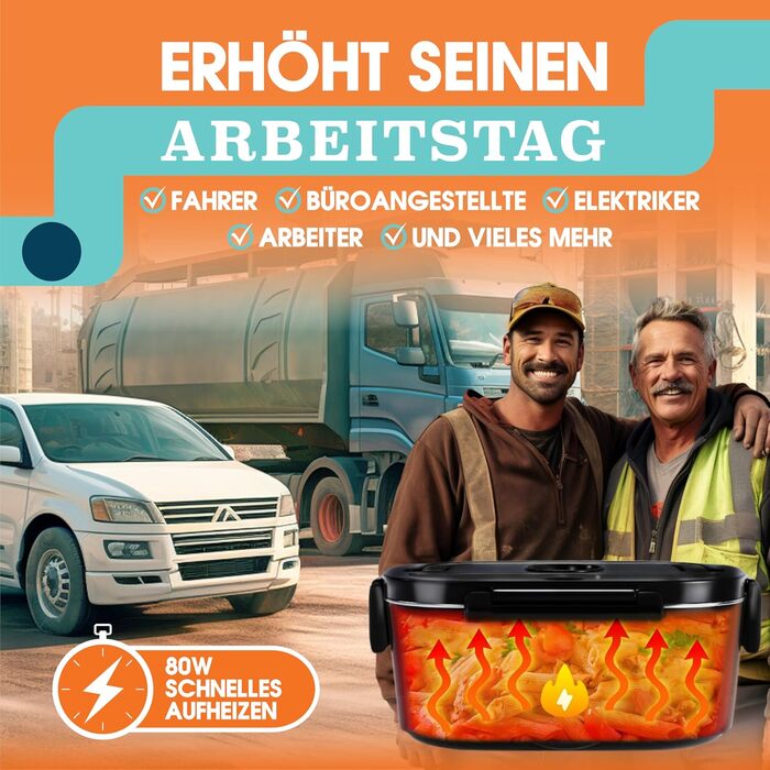 Електрична термобокс TRAVELISIMO 1,5L (80W) – 3-в-1 для подорожей, авто, офісу (Чорний)