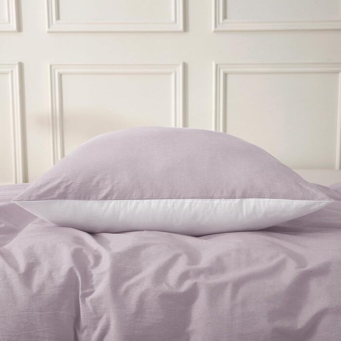 Набір постільної білизни SOULFUL 155x220 з бавовни (2 шт.), з блискавкою, колір пастелевий фіолетовий