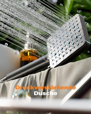 Фільтр для душу Cobbe з шлангом, високонапірна ручна лійка з 20-ступеневою фільтрацією, економна лійка з 6 режимами розпилення, дощова лійка для жорсткої води (чорний матовий)