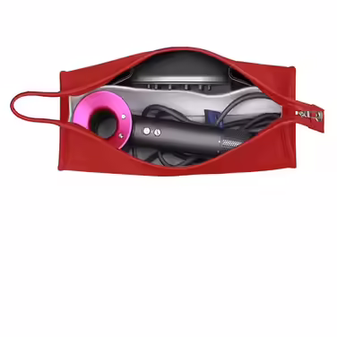 Дорожня сумка HENGSI для Dyson Airwrap Long/Supersonic, водонепроникна, PU шкіра, червона, для фену та аксесуарів