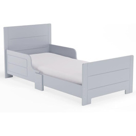 Дерев'яне дитяче ліжко URBNLIVING з бічною захисною перекладиною, сірий колір, для дівчаток та хлопчиків, ідеально для дитячої кімнати