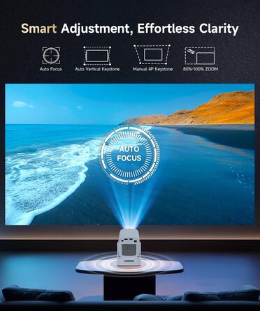 Magcubic HY310 Міні проектор 4K з автофокусом, Android, WiFi 6, BT 5.4, 180° поворот, портативний, 5W динамік, 2025