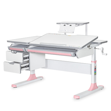 Дитячий стіл Mealux Hamilton Multicolor PN з полицею S-50 (арт. BD-680 W/G MC+PN+S50 WG)