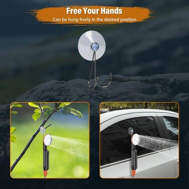 Портативна душова кабіна для кемпінгу з акумулятором 3000mAh, з помпою та насадкою, 1.8м шланг, для відпочинку, подорожей, миття авто та пляжу