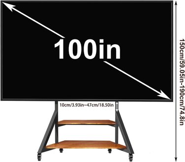 Стійка для телевізора Boden 65-100 дюймів з поличкою, чорна, VESA 800x600, модель VC-Z1188