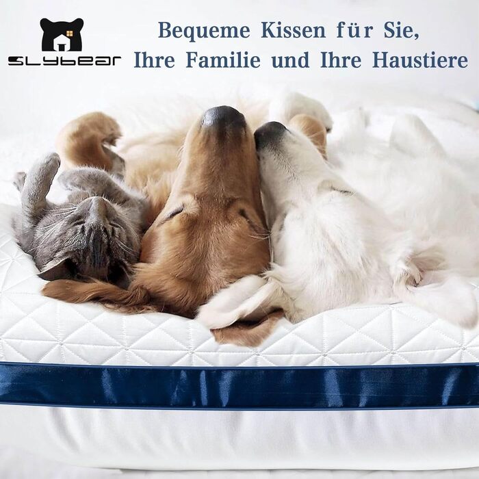 Подушки для сну 40x80 см, 2 шт. - ортопедичні подушки для тих, хто спить на боці з мікрофібровою начинкою, дихаючі, м'які та підтримують. Колір: морська хвиля