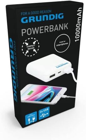 В т.ч. USB-кабель, білий, 10000mAh, 2 USB-A