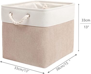Ящик для зберігання мангата, (33x38x33 см)кошик для зберігання тканини, коробка в кубиках для шафи, Полиця, і одяг (, 4 упаковки) (хакі білий , 33x38x33/3 упаковки)