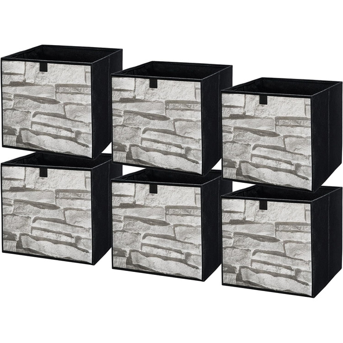 Коробка для зберігання lavita Складні ящики для зберігання 31 x 31 x 31 см Ящик-органайзер Системи організації одягу Зберігання та організація одягу шматок (6, камінь)