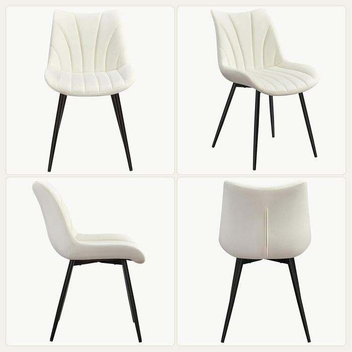 Набір обідніх стільців Yaheetech, 2 шт. з м'яким сидінням з велюру та металевими ніжками, для кухні, вітальні, обідньої кімнати, до 150 кг