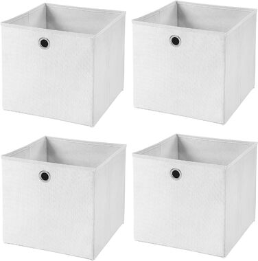Набір StickandShine з 4 білих складних коробок 28 x 28 x 28 см Складна коробка для зберігання