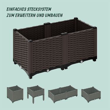 Горщик для рослин Relaxdays з імітацією ротангу