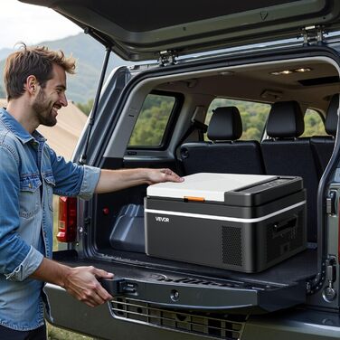 Автомобільний холодильник VEVOR 20л з Wi-Fi, 12/24В DC та 100-240В AC: портативний компресорний автохолодильник для кемпінгу, подорожей, риболовлі