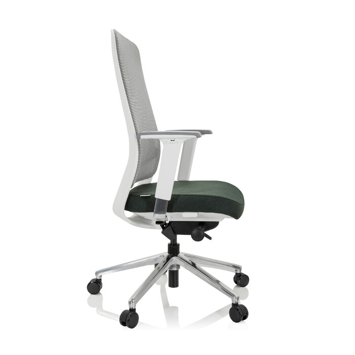 Офісне крісло / поворотне крісло CHIARO T2 WHITE сітка / тканина темно-зелений / сірий hjh OFFICE