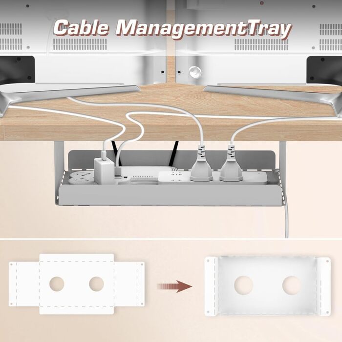 Електричний стіл Airfish з регулюванням висоти, USB-C зарядка, керування кабелями, 3 положення пам'яті (білий, 200 x 80 см, бежевий)