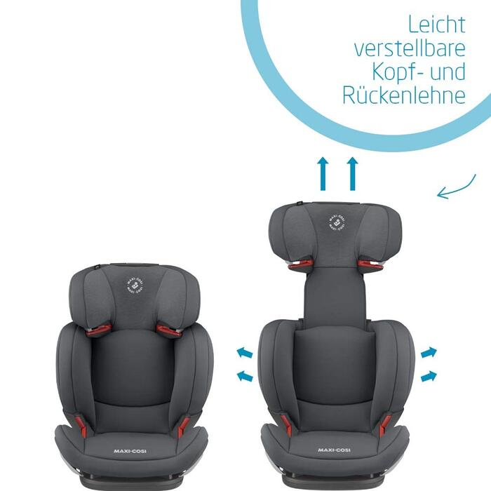 Дитяче автокрісло Maxi-Cosi RodiFix AirProtect, 15-36 кг, 3,5-12 років, відкидне дитяче крісло ISOFIX, регульований підголівник/спинка, додатковий бічний захист, швидке кріплення, оригінальне графітове дитяче крісло. Автентичний графіт