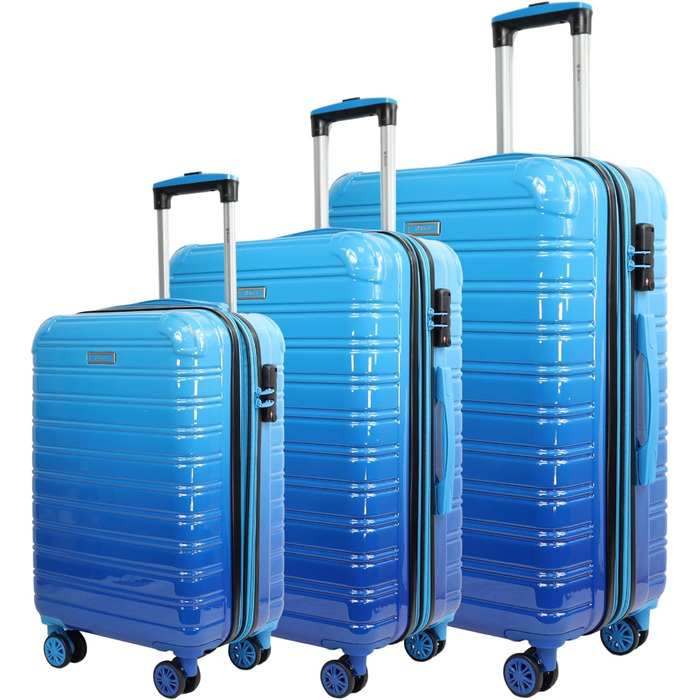 Ручна поклажа, що розширюється, Blade - Візок для валізи з твердою оболонкою - Легка дорожня валіза Ручна поклажа з ABSPC із замком TSA - Валіза з 4 обертовими колесами - Валіза на коліщатках () (Синій, L)