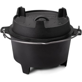 Набір голландської печі Grillfürst Dutch Oven BBQ Edition DO 9: чавунний котел 8,5 л з підставкою, кришкою та аксесуарами