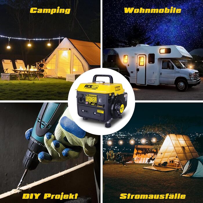 Генератор Aceup Energy Inverter 2000W: тихий бензиновий генератор з USB, 230V/12V, 19.8кг