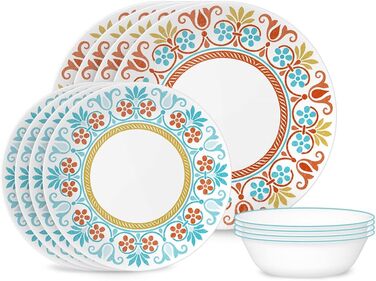 Набір посуду Corelle Global Collection Vitrelle, 12 предметів, перероблене скло, теракотові мрії