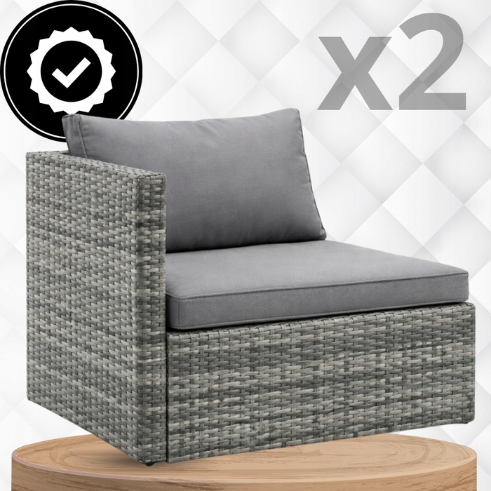 Комплект садових меблів MatMay із пластику, сірий, 4 предмети