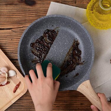Сковорода zuofeng з антипригарним покриттям, гранітна сковорода з антипригарним покриттям, з покриттям для індукції газової плити (набір сковорідок, 202428 см)