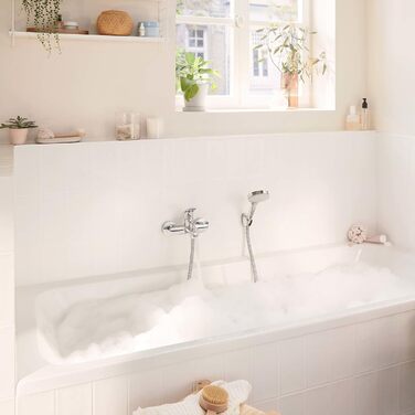 Змішувач для ванни Hansgrohe Rebris S накладний, для 2 споживачів, хром, довжина виливу 17,3 см