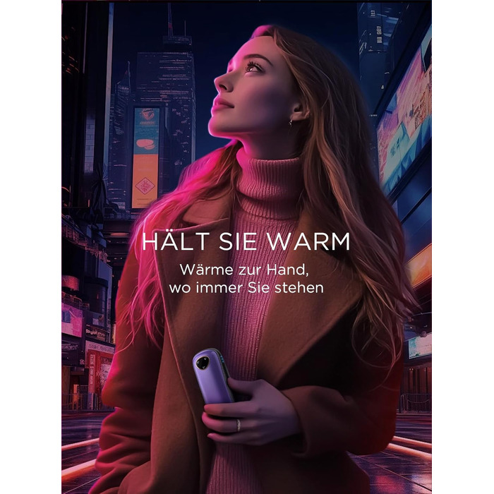 Електричні грілки для рук Funme® 10000mAh (2 шт.) з подарунковою коробкою. USB Powerbank, багаторазові, до 60°C, для жінок, ідеальні для активного відпочинку. OT95 (фіолетове золото)