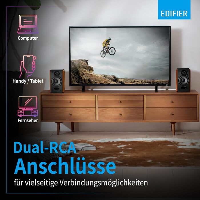 Edifier R1280T: Активні референсні колонки 2.0 - 42W RMS, Коричневий, Без Bluetooth, Для ПК та Студії