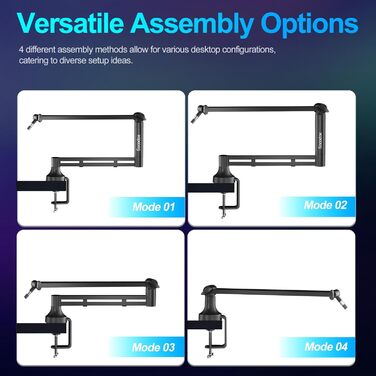 Стійка для мікрофона Low Profile з кріпленням до столу (7 см), адаптери 3/8