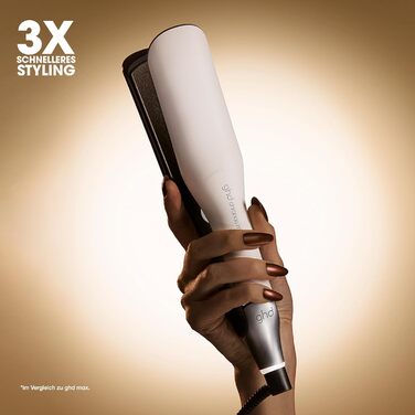 Випрямляч для волосся ghd Chronos Max – білий, широкі пластини, швидке випрямлення, блиск, захист від пошкодження, для густого та кучерявого волосся