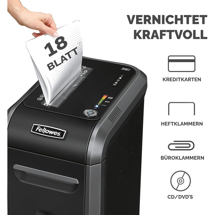 Fellowes Aktenvernichter High Security P5: Шредер для офісу, Microcut, 30л кошик, 2000 частинок/лист