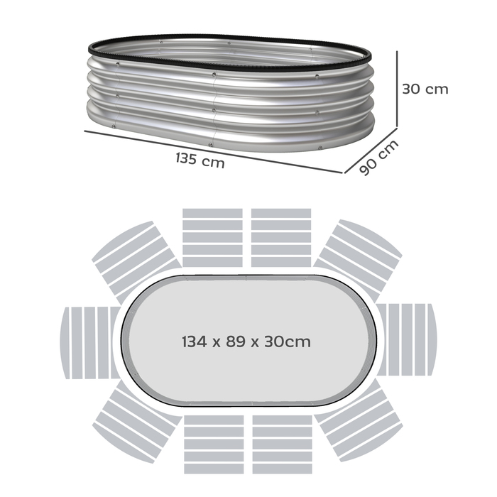 Набір з двох металевих квітників-стовпчиків 135 x 90 x 30 см, овальної форми, з гумовими стрічками
