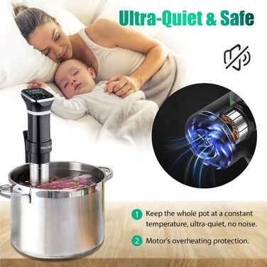 Су-від кухонний прилад TEEUCNY 1100W: точний контроль температури, LCD дисплей, нержавіюча сталь